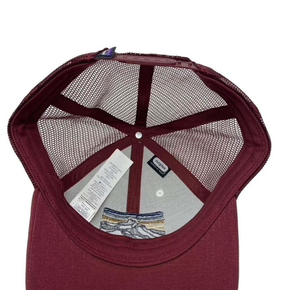 Patagonia Line Logo Ridge LoPro Trucker Hat White Red Adjustable Snapback B32 - Picture 3 of 5